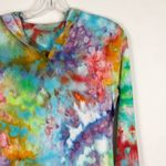 Hanes Womens Small Top Tie Dye Electric Love Hooded Blue Purple Pink Green 252 Photo 7