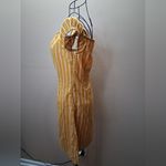 Derek Heart  Mustard Striped Off-Shoulder Mini Dress Photo 4