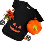 Women’s cute maternity pumpkin face tee Black Size M Photo 8