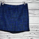 J.Crew NWT Sz 14 Blue & Black Tweed Acrylic/Wool Blend Postage Stamp Mini Skirt Photo 1