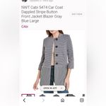 CAbi Grey and Navy Blue Striped Blazer | Size Large Photo 9