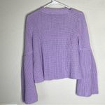 Free People Damsel Purple Bell Sleeve Pullover Sweater V Neck Women's Size S/P Photo 3