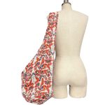 Free People  Oversized Orange Floral Shopper Tote Bag Photo 4