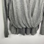 Heather Grey Long Sleeve Twist Front Long Sleeve Top Women's Size Medium M Gray Photo 3