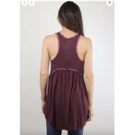 POL  Purple Lace Trim Boho Sleevless Tank Size Small Photo 1