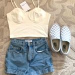 Love, Fire White Bustier Crop Top Photo 0