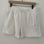 Aritzia TNA Sweatfleece Cozy Fleece Boyfriend Fit Sweat Short Med White (stain) Photo 0