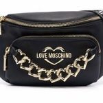 Love moschino NEW  Heart Chain Trim Black Belt Bag Photo 0