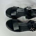 New Faux Leather Chunky Black Platform Sandals 11 Ankle Straps Photo 5