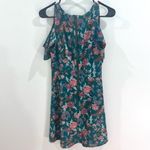 Xhilaration Green and pink paisley floral cold shoulders dress size small Photo 4