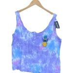 Disney  Stitch Purple Pink Tie Dye tank top juniors plus 1x NEW Photo 0