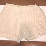 Francesca's Cream Lace Shorts  Photo 0