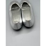 Nine West  Metallic Silver Ballet Flats Women Size 6M Slip On Shoes Leather Photo 3