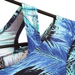 EUC Clara Sun Woo Blue Palm Print Top Size XS Photo 2