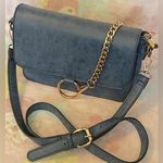 mellow world vintage Blue Leather shoulder bag w/gold chain & Oring (unused) Photo 2