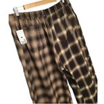 BP New  Clothing Ombre Mix Plaid High Rise Wide Leg Trousers Brown 1X Photo 6