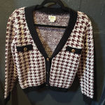 Maeve Women’s  Black and Burgundy Button Up Cardigan Size XXSmall Photo 0