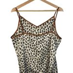 Ann Taylor Sleep White & Brown Animal Print Satin Cami Tank Top L Photo 1
