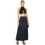 Cult Gaia Anahita Top in Black XSmall New Womens Cropped Satin Blouse Photo 3