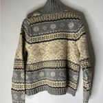 Eddie Bauer Vintage 90s Womens  Fair Isle Nordic Lambswool Hippy Cardigan Sz L Photo 1