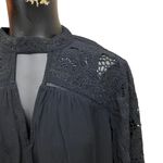 ASTR The Label Embroidered Aline Long sleeve Dress in Black size Medium Photo 4