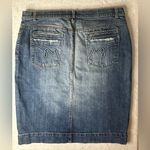 Mossimo Y2K Low Rise Denim Skirt in Dark Indigo Size 14 NWT Front Slit Blue Photo 9