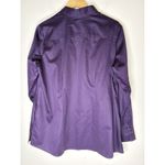 Coldwater Creek  Womens XL Button Up Shirt Purple No Iron 100% Cotton Long Sleeve Photo 3
