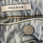 PacSun  SZ 24 Mom Jeans Mid-Rise Zip-Fly Distressed Rips Pockets Light Wash Blue Photo 7