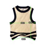 SOVERE Knit Ribbed Cropped Sweater Vest Black Cream Twisted Detail M Size M Photo 1