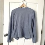 Hutch Anthropologie Draped Faux Suede Open Jacket Blazer Blue Gray Size S Photo 1