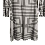 Fortune Gray Bateau Neck Long Sleeve Geometric Oriental Print Shift Dress Size L Size L Photo 4