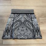 Title Nine  Black White A-Line Sweater Skirt Cotton Blend Paisley Mini Size XS Photo 1