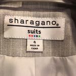 Sharagano  Suits Gray Pinstriped Suit Set Belted Jacket Size 4 EUC Photo 6