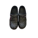 Dansko  Clogs Shoes Womens Size 38 Black Gray Animal Print Comfort Slip On Photo 1