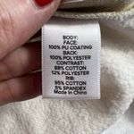 Evereve  S Small Kimberly Faux Leather Crew Neck Sweatshirt Cream Pullover Preppy Photo 5