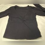 Brandy Melville  v neck , long sleeve black, tee shirt, seam at chest‎ Photo 5