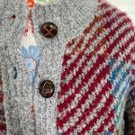 Colorful Patchwork Grandma Cardigan Gray Size M petite Photo 2