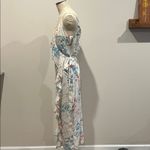 Tularosa  Asymmetrical Floral Dress in Cream and Blue Photo 4
