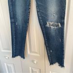 Moussy Vintage Glendale Mid Rise Skinny Distressed Jeans Sz 29 Raw Cut Hem Blue Photo 5