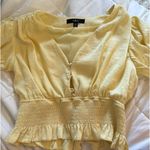 Lulus  Yellow Puff Sleeve Crop top Photo 0