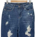 Judy Blue High Waist Destroyed Cuffed Boyfriend Jeans Dark Wash Size 29 | 8 Photo 5