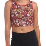 Nanette Lepore Play NWT High Neck Floral Cropped Tank Top Moisture Wicking XL Red Photo 0