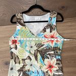 Petite Sophisticate  Floral Silk Dress Sleeveless V Neck Size 10 Tropical Hawaii Photo 7