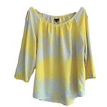 Gap Factory flowy lightweight floral 3/4 sleeve cold shoulder blouse size XL Yellow Photo 0