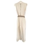 ZARA B8 Beige Sleeveless Wide Leg Jumpsuit Belted Mock Neck XS Photo 7