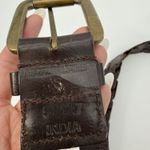 Unbranded Brown Leather Womens Belt Size Small Classic Boho India Rustic Photo 8