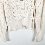 EXPRESS  Cream Knit Long Sleeves Pearl Embellished Buttons Cardigan, Size XL Photo 7
