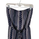 Timing Boho Strapless Wide Leg Jumpsuit Navy Blue Size Small Photo 4
