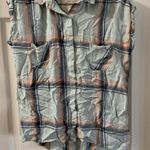 Mossimo Supply Co Plaid Sleeveless Button Up top M Photo 3