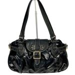 Longchamp Black Patent Leather Dual Handle Satchel Shoulder Bag Photo 0